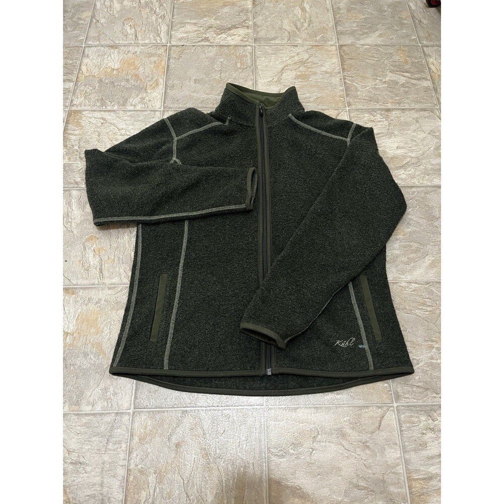 Kuhl Alfpaca Fleece Jacket Women's Large Green Active Outdoor Winter Hiking Logo